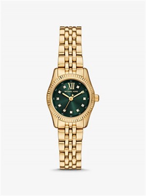 Michael Kors Petite Lexington Pavé Gold-Tone Watch Gold | SN-MK28321