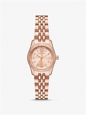 Michael Kors Petite Lexington Pavé Rose Gold-Tone Watch Rose Gold | SN-MK28323