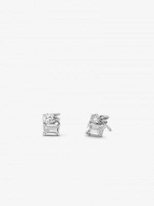 Michael Kors Precious Metal-Plated Sterling Silver Logo Stud Silver | SN-MK27752