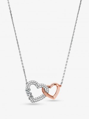 Michael Kors Precious Metal-Plated Sterling Silver Interlocking Hearts Two Tone | SN-MK27806