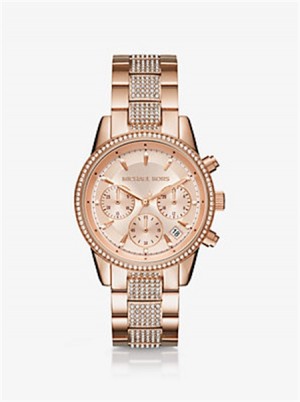 Michael Kors Ritz Pavé Rose Gold-Tone Watch Rose Gold | SN-MK28389