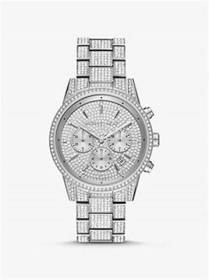 Michael Kors Ritz Pavé Silver-Tone Watch Silver | SN-MK28419