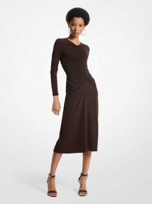 Michael Kors Ruched Matte Jersey Chocolate | SN-MK26702