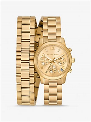 Michael Kors Runway Gold-Tone Wrap Watch Gold | SN-MK28424