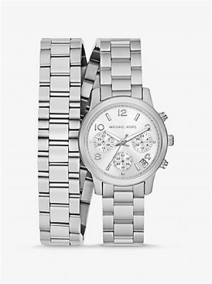 Michael Kors Runway Silver-Tone Wrap Watch Silver | SN-MK28429