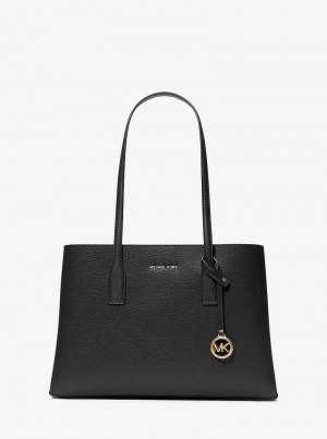 Michael Kors Ruthie Medium Pebbled Leather Black | SN-MK26780