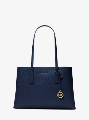 Michael Kors Ruthie Medium Pebbled Leather Navy | SN-MK26782