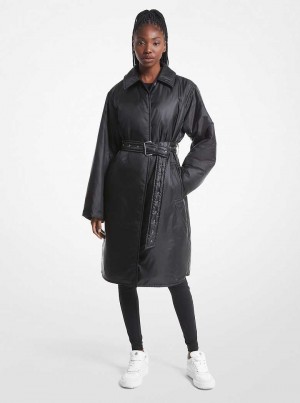 Michael Kors Satin Ciré Trench Black | SN-MK26594