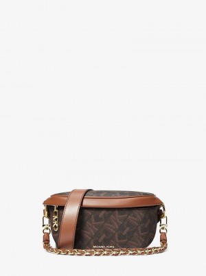 Michael Kors Slater Extra-Small Empire Signature Logo Brown/Luggage | SN-MK27162