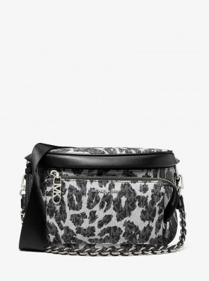 Michael Kors Slater Medium Leopard Logo Black Combo | SN-MK27198