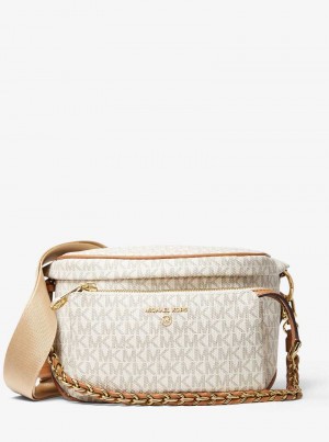 Michael Kors Slater Medium Logo Vanilla/Acorn | SN-MK27171