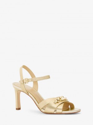 Michael Kors Tiffanie Metallic Leather Pale Gold | SN-MK27524