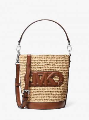 Michael Kors Townsend Small Straw Natural/Luggage | SN-MK26812