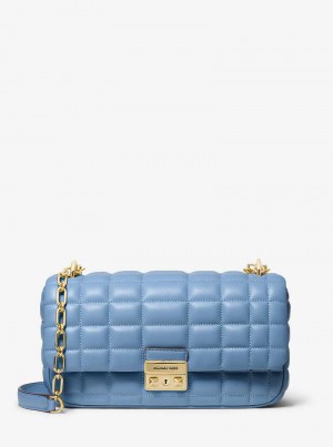 Michael Kors Tribeca Large Quilted Leather French Blue | SN-MK26994