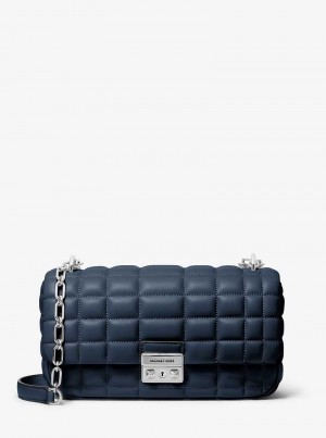 Michael Kors Tribeca Large Quilted Leather Navy | SN-MK27033