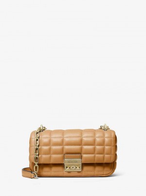 Michael Kors Tribeca Small Quilted Leather Pale Peanut | SN-MK26943