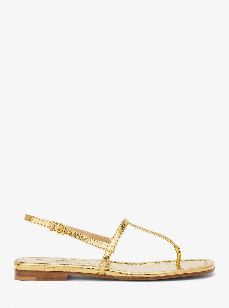 Michael Kors Ali Metallic Python Embossed Leather Gold | SN-MK27683