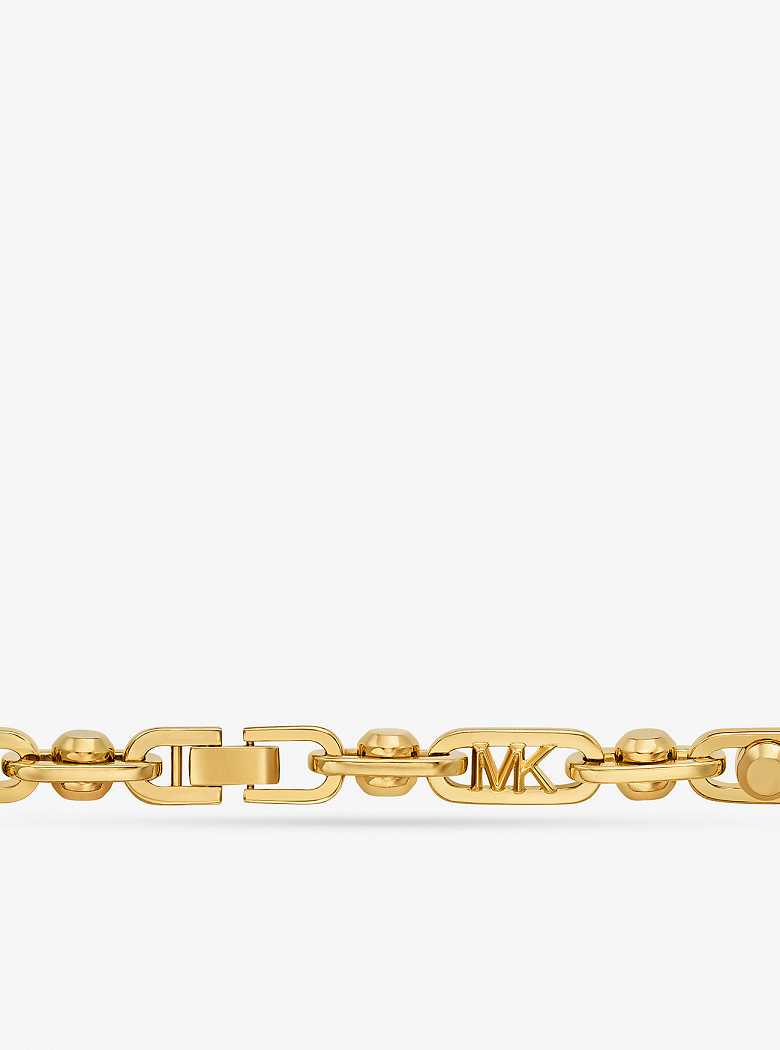 Michael Kors Astor Large Precious Metal-Plated Brass Link Gold | SN-MK27800