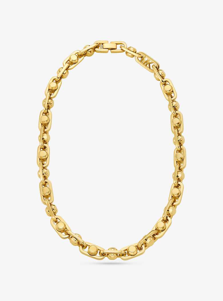 Michael Kors Astor Large Precious Metal-Plated Brass Link Gold | SN-MK27800