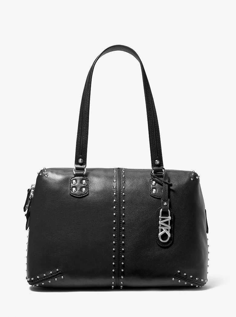 Michael Kors Astor Large Studded Leather Black | SN-MK27004