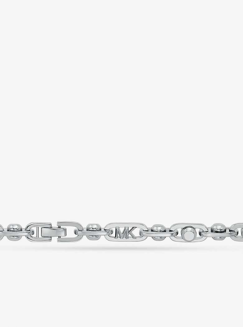 Michael Kors Astor Medium Precious Metal-Plated Brass Link Silver | SN-MK27798