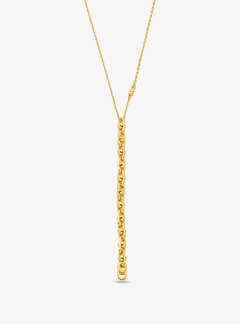 Michael Kors Astor Small Precious Metal-Plated Sterling Silver Link Gold | SN-MK27821