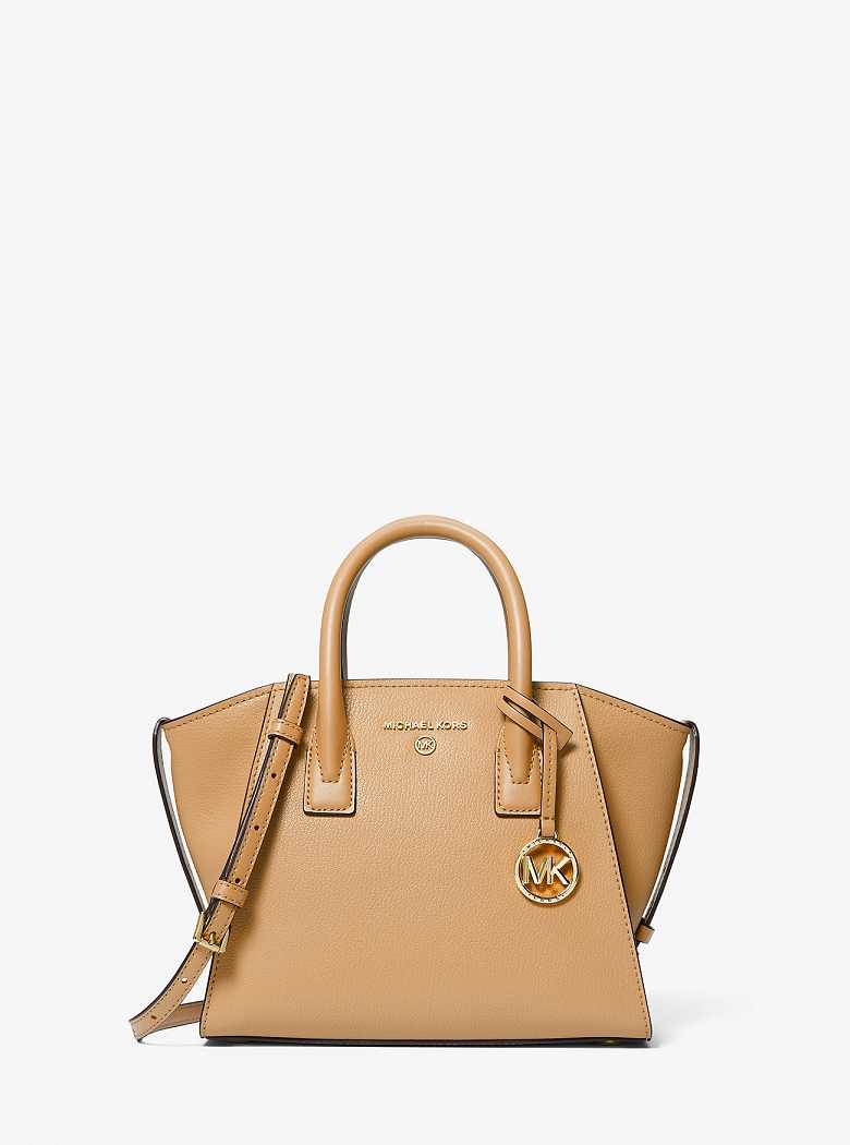 Michael Kors Avril Small Leather Top-Zip Pale Peanut | SN-MK27335