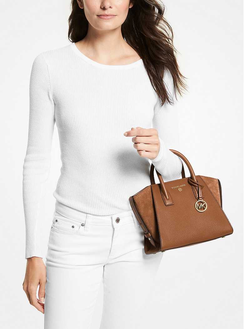 Michael Kors Avril Small Leather Top-Zip Luggage | SN-MK27371