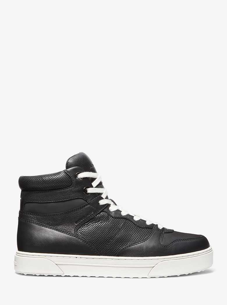 Michael Kors Barett Leather High-Top Black | SN-MK28251