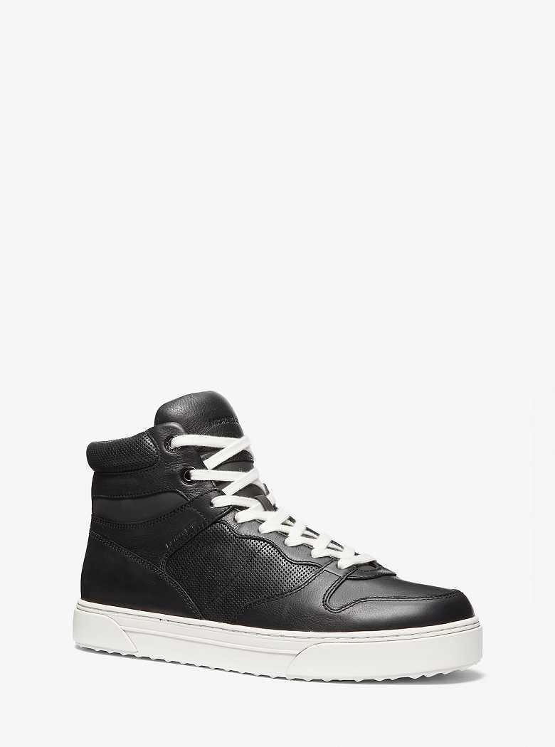 Michael Kors Barett Leather High-Top Black | SN-MK28251