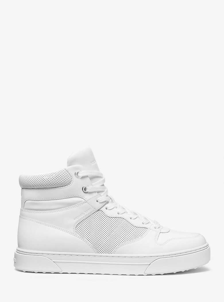 Michael Kors Barett Leather High-Top Optic White | SN-MK28233