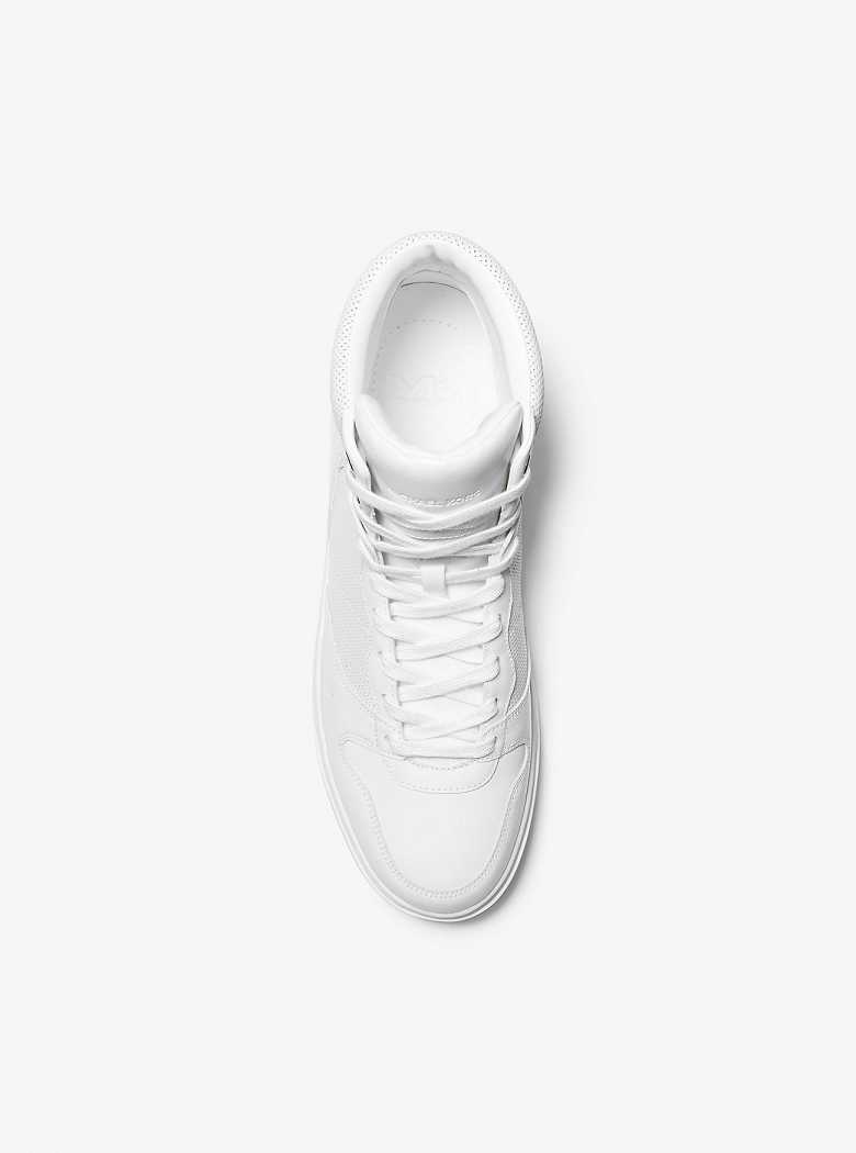 Michael Kors Barett Leather High-Top Optic White | SN-MK28233