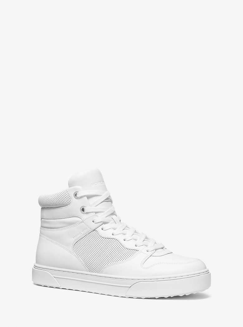 Michael Kors Barett Leather High-Top Optic White | SN-MK28233