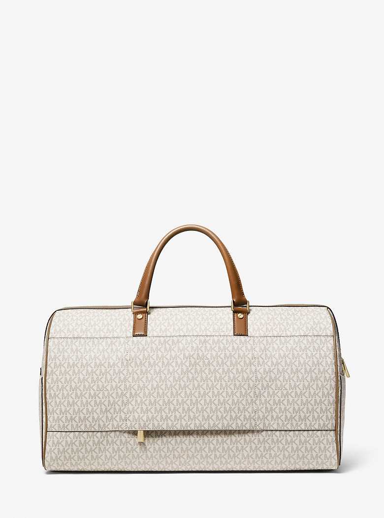 Michael Kors Bedford Travel Extra-Large Logo Stripe Vanilla/Acorn | SN-MK28166