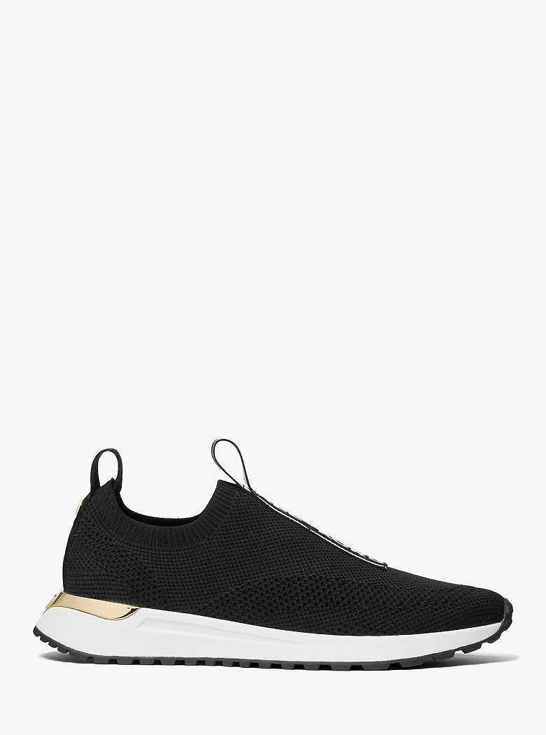 Michael Kors Bodie Logo Tape Mesh Slip-On Black | SN-MK27451