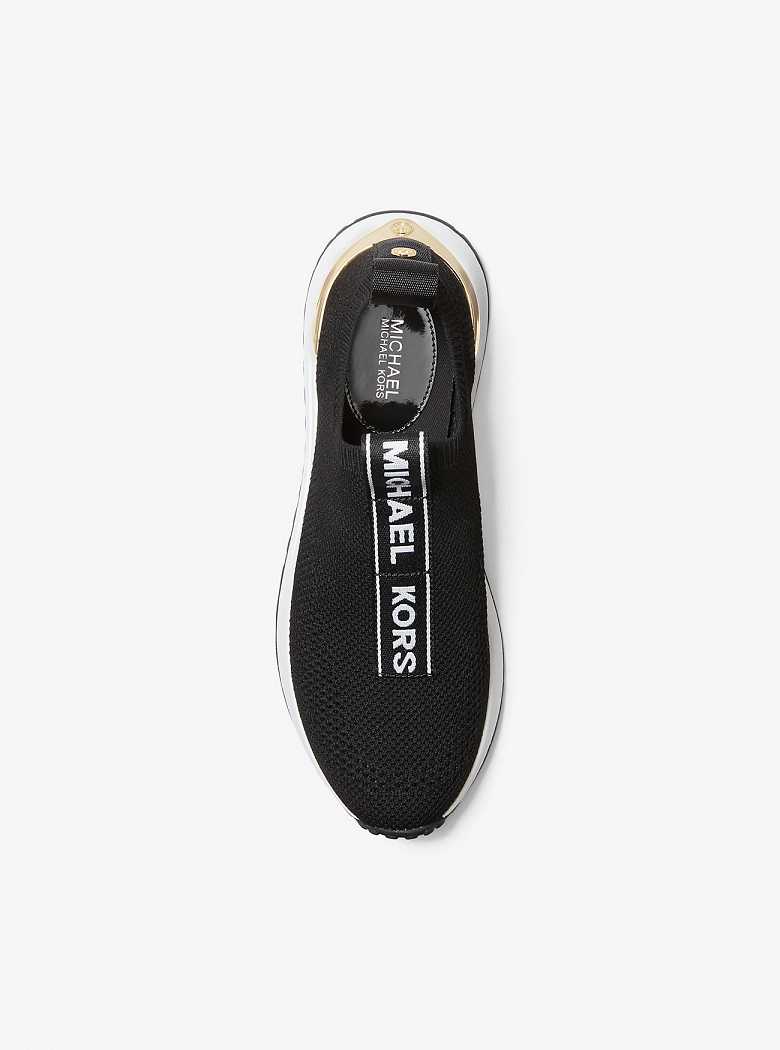 Michael Kors Bodie Logo Tape Mesh Slip-On Black | SN-MK27451