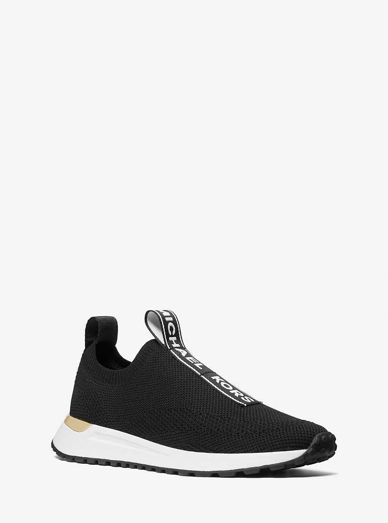 Michael Kors Bodie Logo Tape Mesh Slip-On Black | SN-MK27451