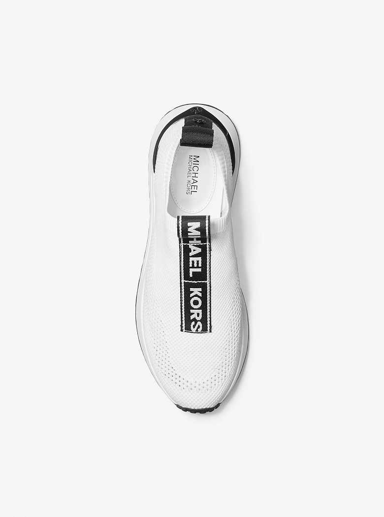 Michael Kors Bodie Logo Tape Mesh Slip-On Optic White | SN-MK27476