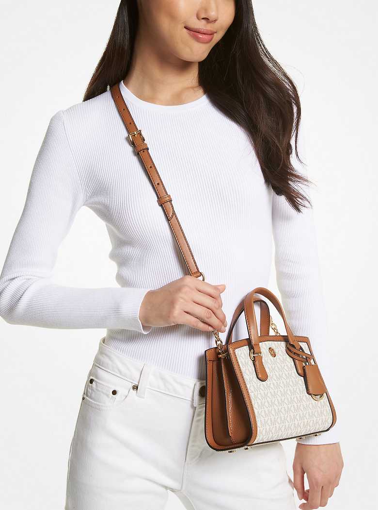 Michael Kors Chantal Extra-Small Logo Vanilla/Acorn | SN-MK27272