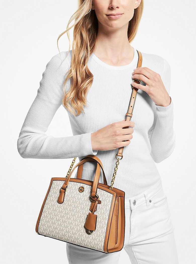 Michael Kors Chantal Small Logo Vanilla/Acorn | SN-MK27360