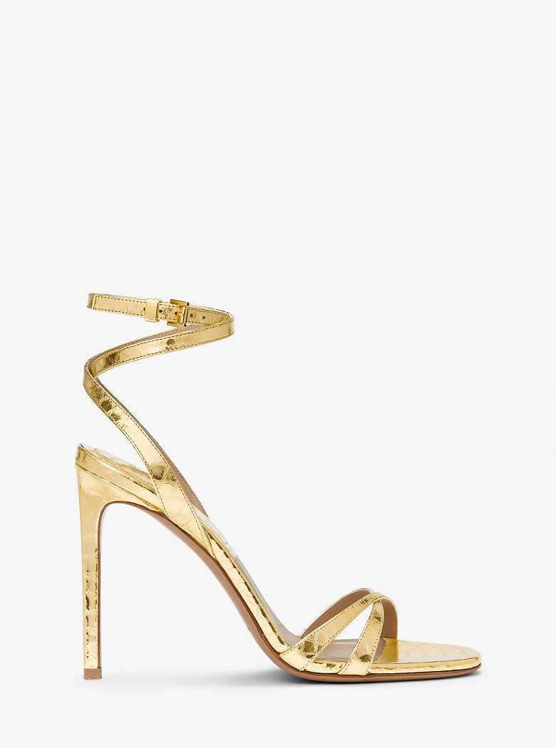 Michael Kors Chrissy Metallic Python Embossed Leather Gold | SN-MK27541