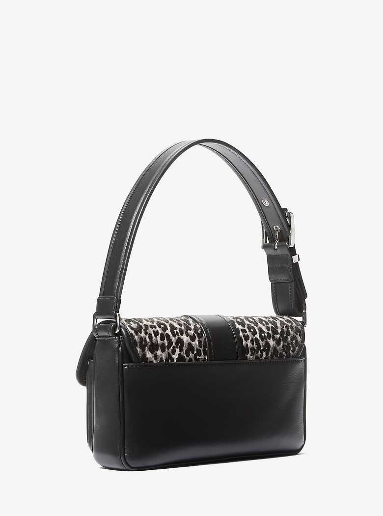 Michael Kors Colby Medium Leopard Print Calf Hair Black Combo | SN-MK26960