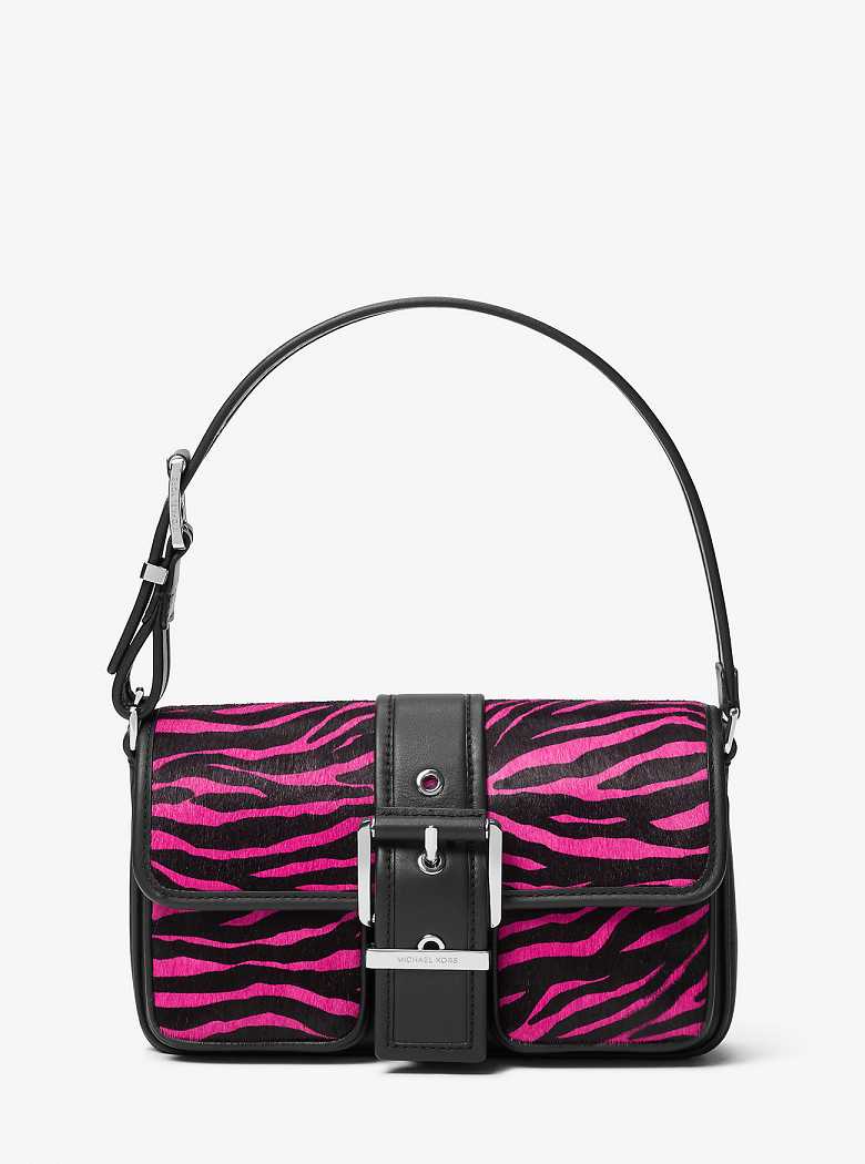 Michael Kors Colby Medium Zebra Print Calf Hair Cerise Multi | SN-MK26967