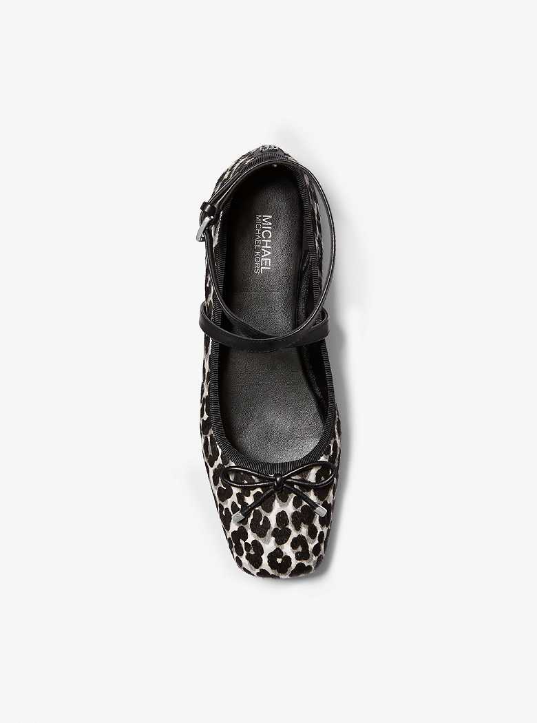 Michael Kors Collette Leopard Print Calf Hair Black Combo | SN-MK27659