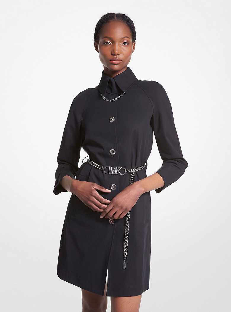 Michael Kors Cotton Belted Trench Black | SN-MK26632