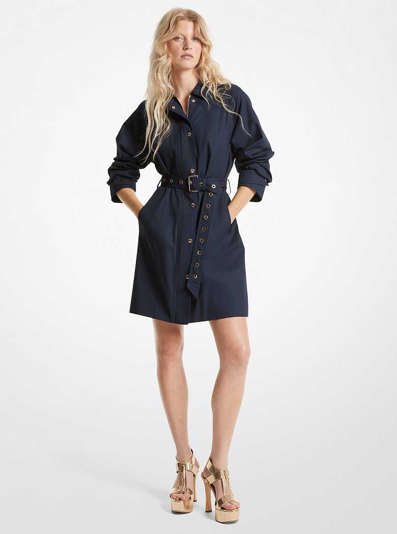 Michael Kors Cotton Twill Trench Midnightblue | SN-MK26628