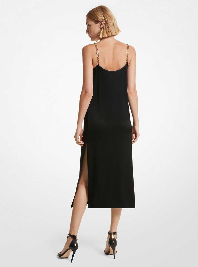 Michael Kors Crepe Chain Midi Black | SN-MK26700