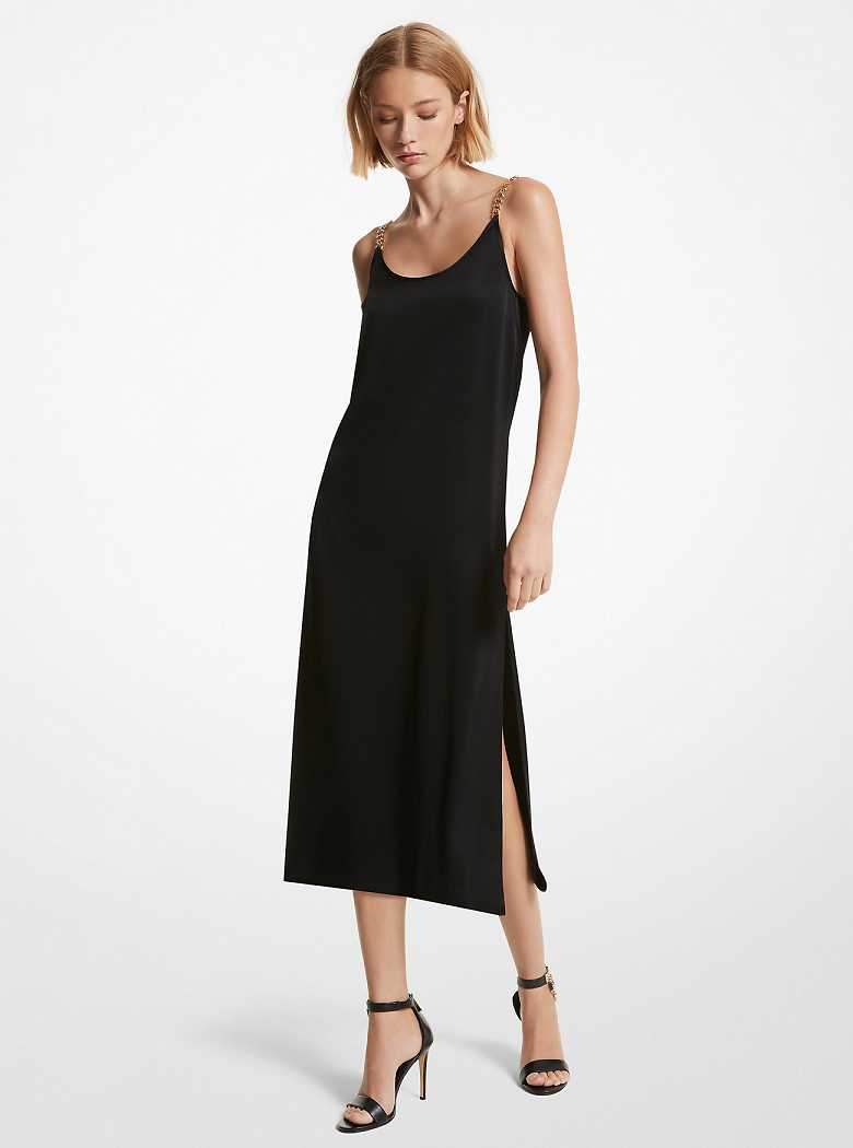 Michael Kors Crepe Chain Midi Black | SN-MK26700