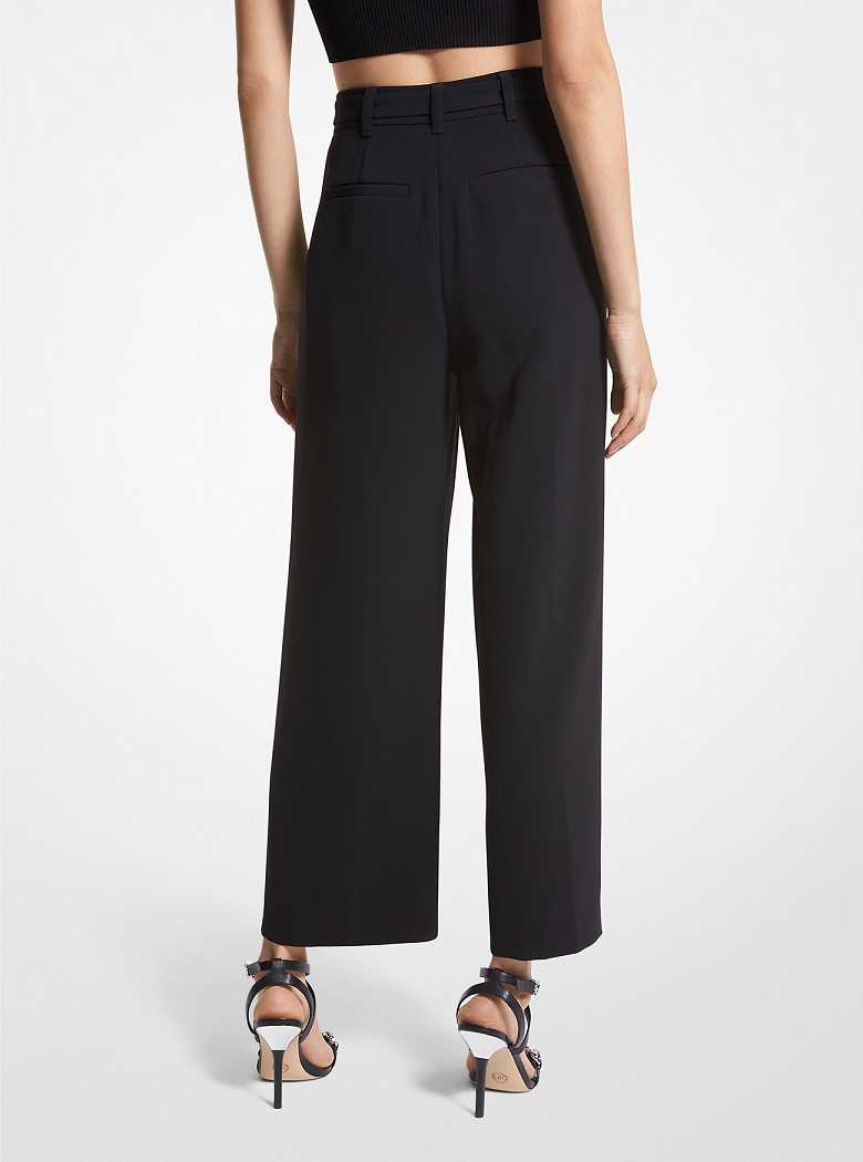 Michael Kors Cropped Stretch Twill Belted Black | SN-MK26568