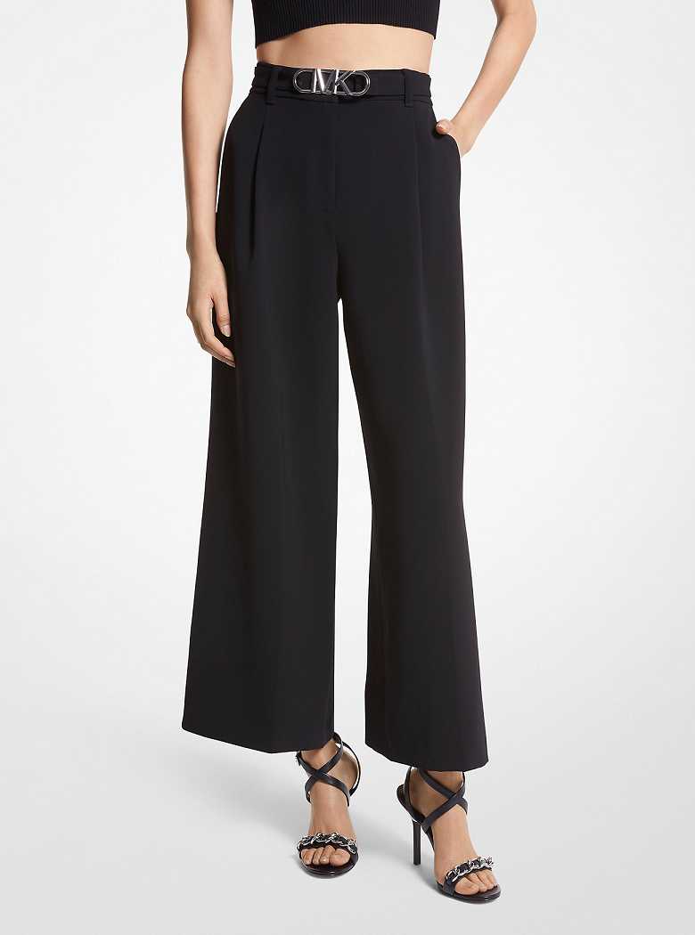 Michael Kors Cropped Stretch Twill Belted Black | SN-MK26568